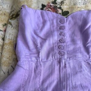 Urban Outfitters Linen Sweetheart Romper Lavender, XS